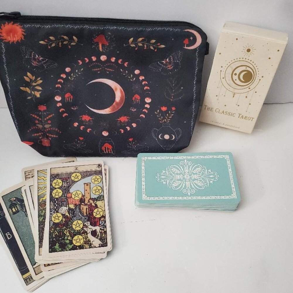 Witchy Bundle of Tarot Cards and a Little Bag